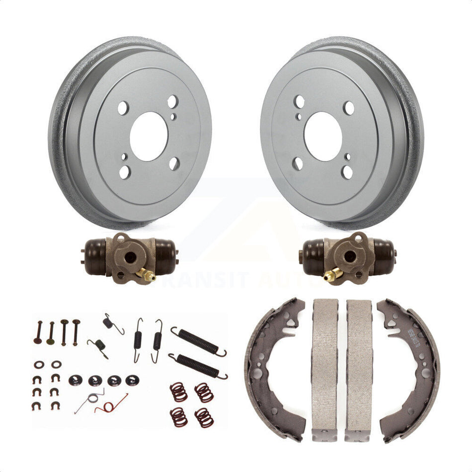 Rear Coated Brake Drum Shoes Spring And Cylinders Kit (6Pc) For 2000-2005 Toyota Echo KGN-100127 by Transit Auto