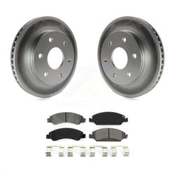 Front Coated Disc Brake Rotors And Semi-Metallic Pads Kit For 2007 GMC Sierra 1500 rear brakes KGS-100011