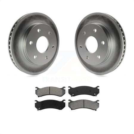 Front Coated Brake Rotors Semi-Metallic Pad Kit For Chevrolet Silverado 1500 GMC Tahoe Sierra Suburban Yukon Avalanche XL Cadillac Classic Escalade Express 2500 Astro ESV EXT KGS-100013 by Transit Auto