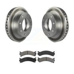 Front Coated Disc Brake Rotor & Semi-Metallic Pad Kit For Chevrolet Silverado 2500 HD GMC Express 3500 Sierra Cadillac DeVille Savana Hummer H2 Classic 1500 Suburban Yukon XL KGS-100014