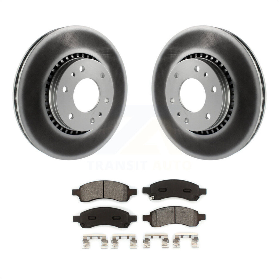 Front Coated Disc Brake Rotors And Semi-Metallic Pads Kit For Chevrolet Trailblazer GMC Envoy EXT XL Buick Rainier Saab 9-7x Isuzu Ascender SSR KGS-100019 by Transit Auto