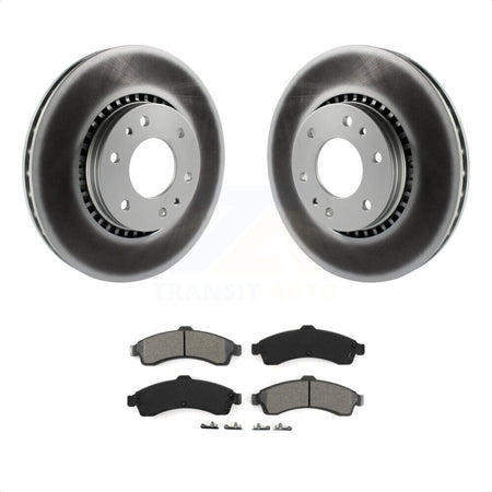 Front Coated Disc Brake Rotors And Semi-Metallic Pads Kit For Chevrolet Trailblazer GMC EXT Envoy XL Buick Rainier XUV SSR Isuzu Ascender Saab 9-7x KGS-100020 by Transit Auto