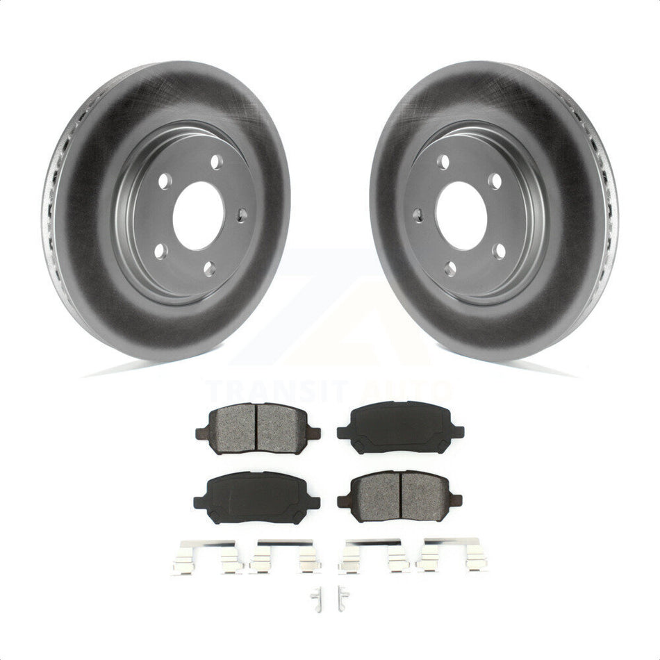 Front Coated Disc Brake Rotors And Semi-Metallic Pads Kit For 2010 Pontiac G5 With Rear Brakes KGS-100027 by Transit Auto