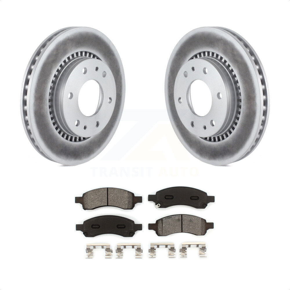 Front Coated Disc Brake Rotors And Semi-Metallic Pads Kit For Chevrolet Trailblazer GMC Envoy Buick Rainier Isuzu Ascender KGS-100040 by Transit Auto