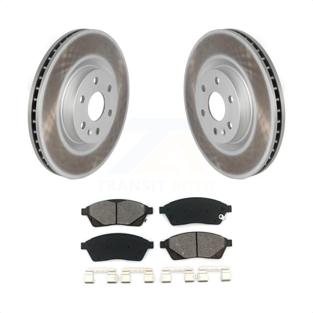 Front Coated Disc Brake Rotors And Semi-Metallic Pads Kit For Cadillac SRX Saab 9-4X KGS-100055 by Transit Auto