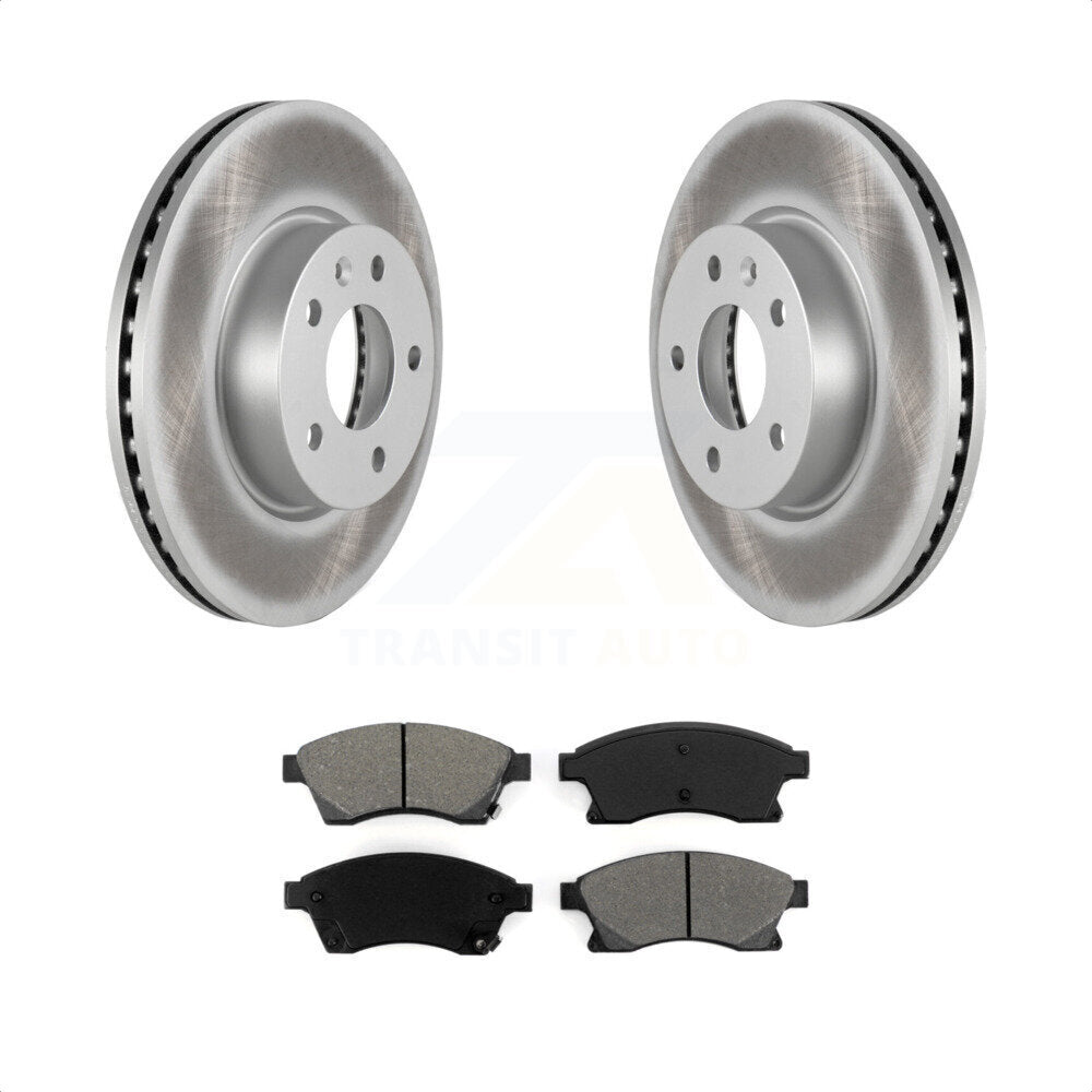 Front Coated Disc Brake Rotors And Semi-Metallic Pads Kit For Cadillac ATS KGS-100062 by Transit Auto