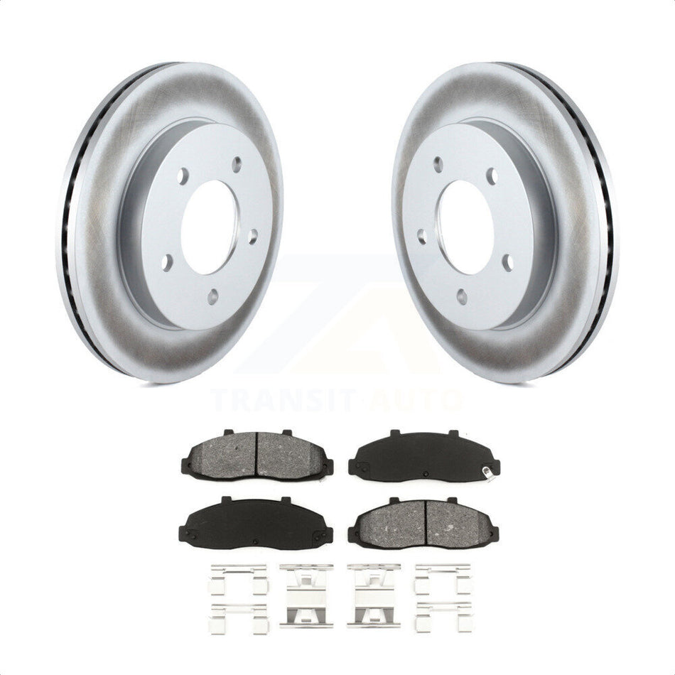 Front Coated Disc Brake Rotors And Semi-Metallic Pads Kit For Ford F-150 Heritage 4WD KGS-100073 by Transit Auto