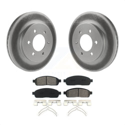 Front Coated Disc Brake Rotors And Semi-Metallic Pads Kit For Ford F-150 Lincoln Mark LT With 6 Lug Wheels 4WD KGS-100087