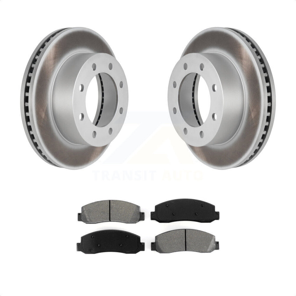 Front Coated Disc Brake Rotors And Semi-Metallic Pads Kit For Ford F-250 Super Duty F-350 KGS-100092 by Transit Auto