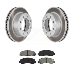 Front Coated Disc Brake Rotors And Semi-Metallic Pads Kit For Ford F-350 Super Duty F-250 4WD KGS-100093