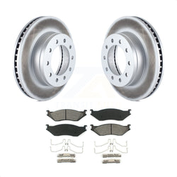 Front Coated Disc Brake Rotors And Semi-Metallic Pads Kit For Ford F-450 Super Duty F-550 International CF500 CF600 KGS-100096
