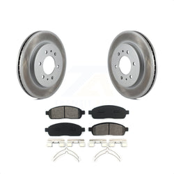 Front Coated Disc Brake Rotors And Semi-Metallic Pads Kit For 2009 Ford F-150 With 6 Lug Wheels KGS-100111