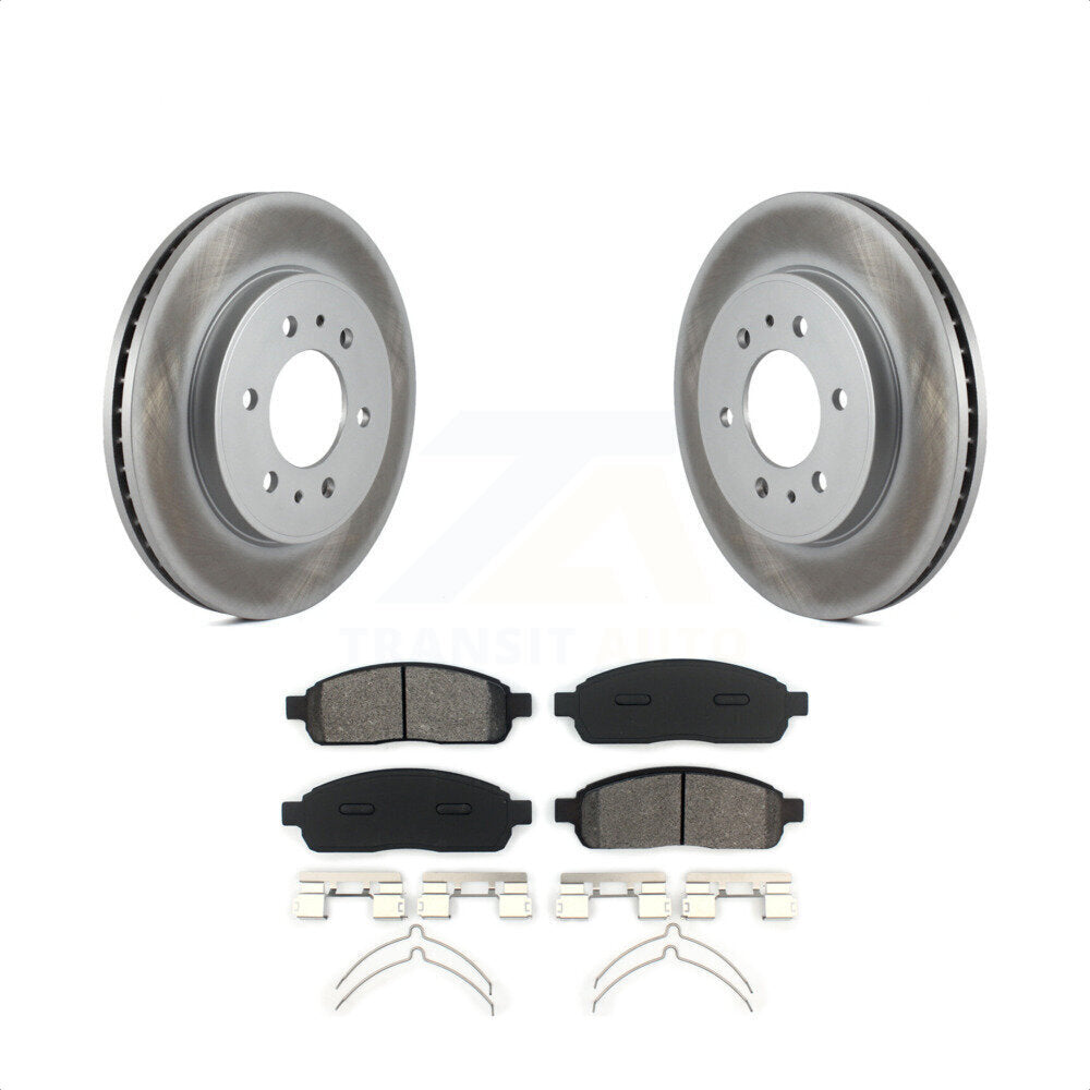 Front Coated Disc Brake Rotors And Semi-Metallic Pads Kit For 2009 Ford F-150 With 6 Lug Wheels KGS-100111 by Transit Auto