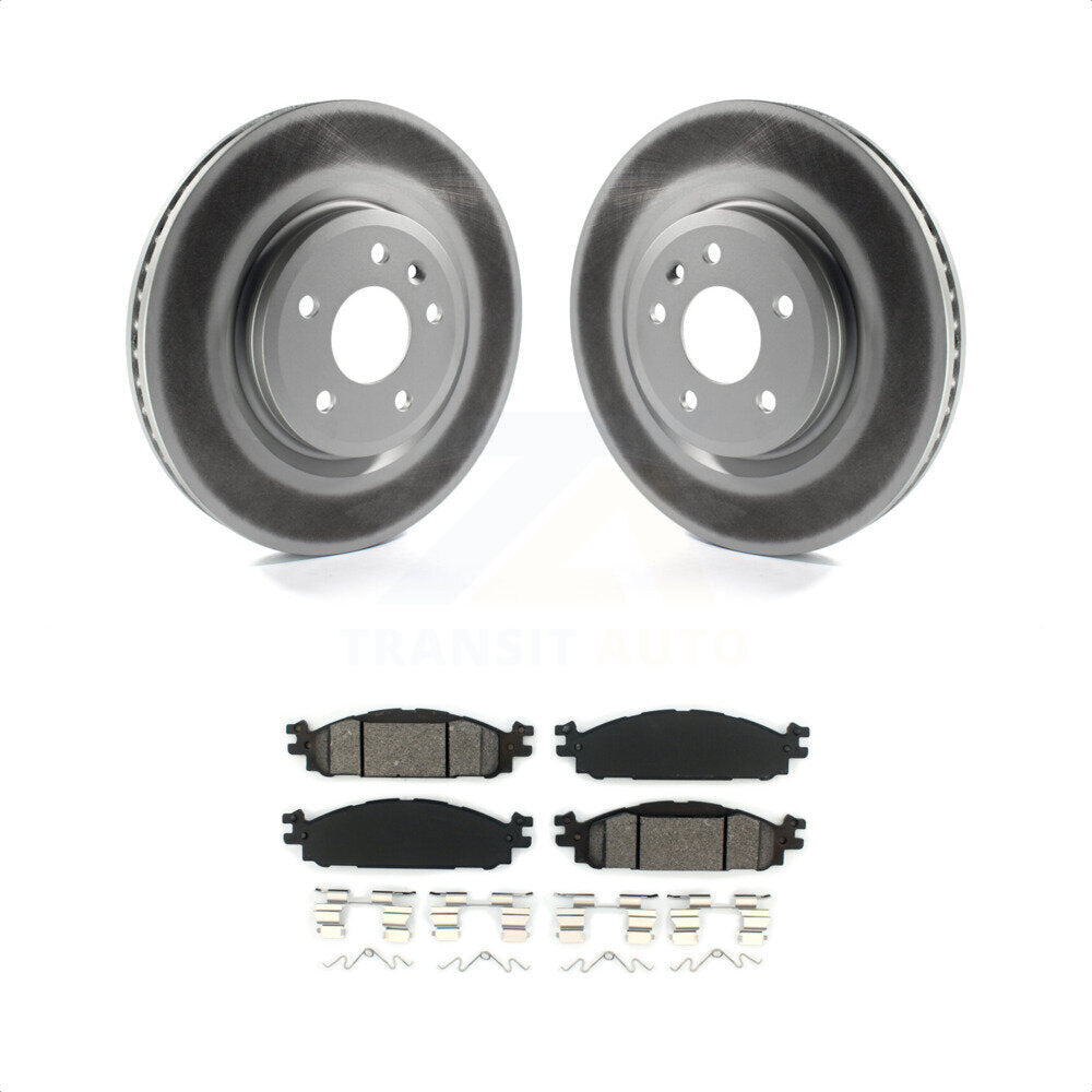 Front Coated Disc Brake Rotors And Semi-Metallic Pads Kit For Ford Explorer Taurus Flex Lincoln MKT MKS KGS-100114 by Transit Auto