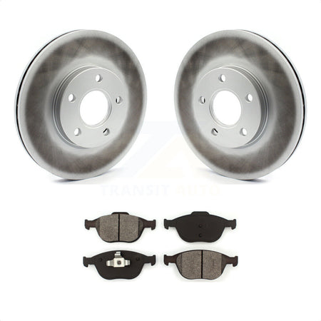 Front Coated Disc Brake Rotors And Semi-Metallic Pads Kit For 2010-2013 Ford Connect KGS-100116 by Transit Auto