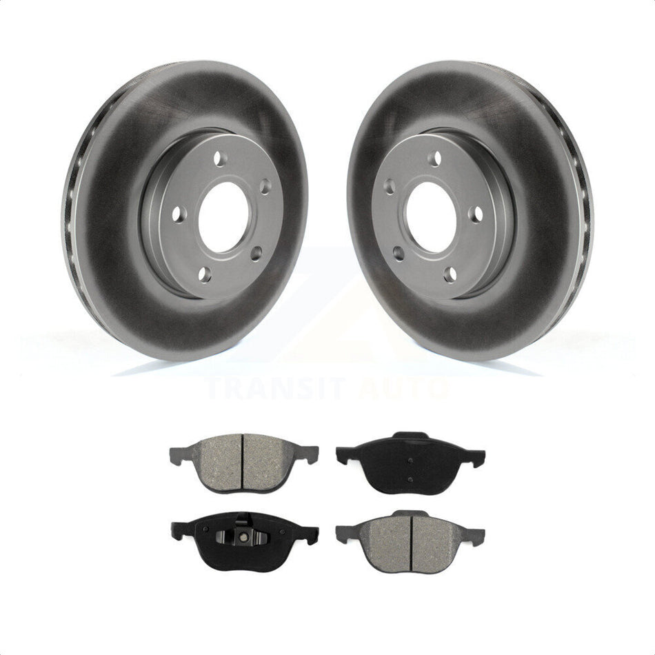 Front Coated Disc Brake Rotors And Semi-Metallic Pads Kit For Ford Focus C-Max KGS-100120 by Transit Auto