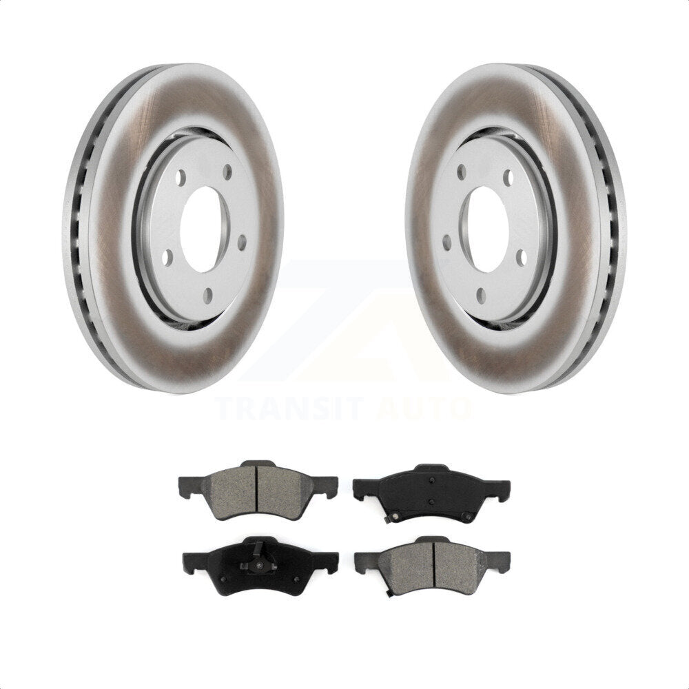 Front Coated Disc Brake Rotors And Semi-Metallic Pads Kit For Dodge Caravan Chrysler Voyager KGS-100142 by Transit Auto