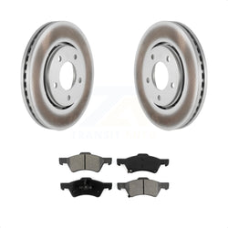 Front Coated Disc Brake Rotors And Semi-Metallic Pads Kit For Dodge Caravan Chrysler Voyager KGS-100142
