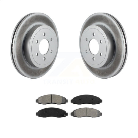 Front Coated Disc Brake Rotors And Semi-Metallic Pads Kit For 2003-2004 Dodge Dakota KGS-100148 by Transit Auto