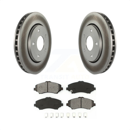 Front Coated Disc Brake Rotors And Semi-Metallic Pads Kit For Dodge Grand Caravan Chrysler Town & Country Journey Volkswagen Routan Ram C/V KGS-100161 by Transit Auto