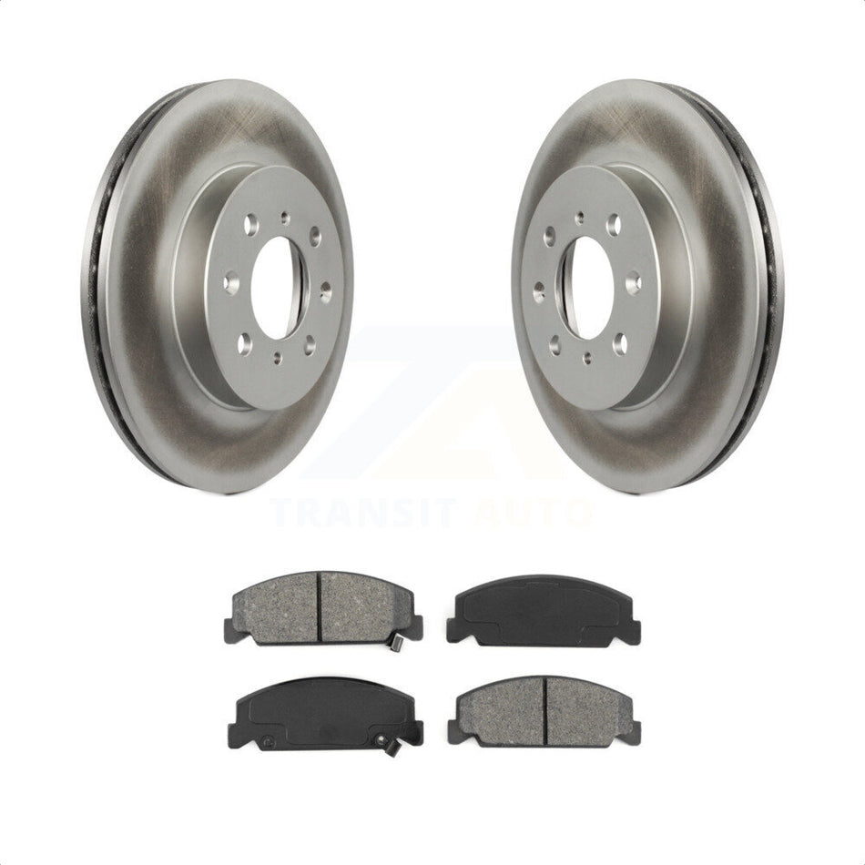 Front Coated Disc Brake Rotors And Semi-Metallic Pads Kit For 1997 Honda Civic LX with 4-Wheel ABS KGS-100175 by Transit Auto