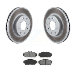 Front Coated Disc Brake Rotors And Semi-Metallic Pads Kit For 1994-1995 Honda Civic EX with Sedan Non-ABS KGS-100182