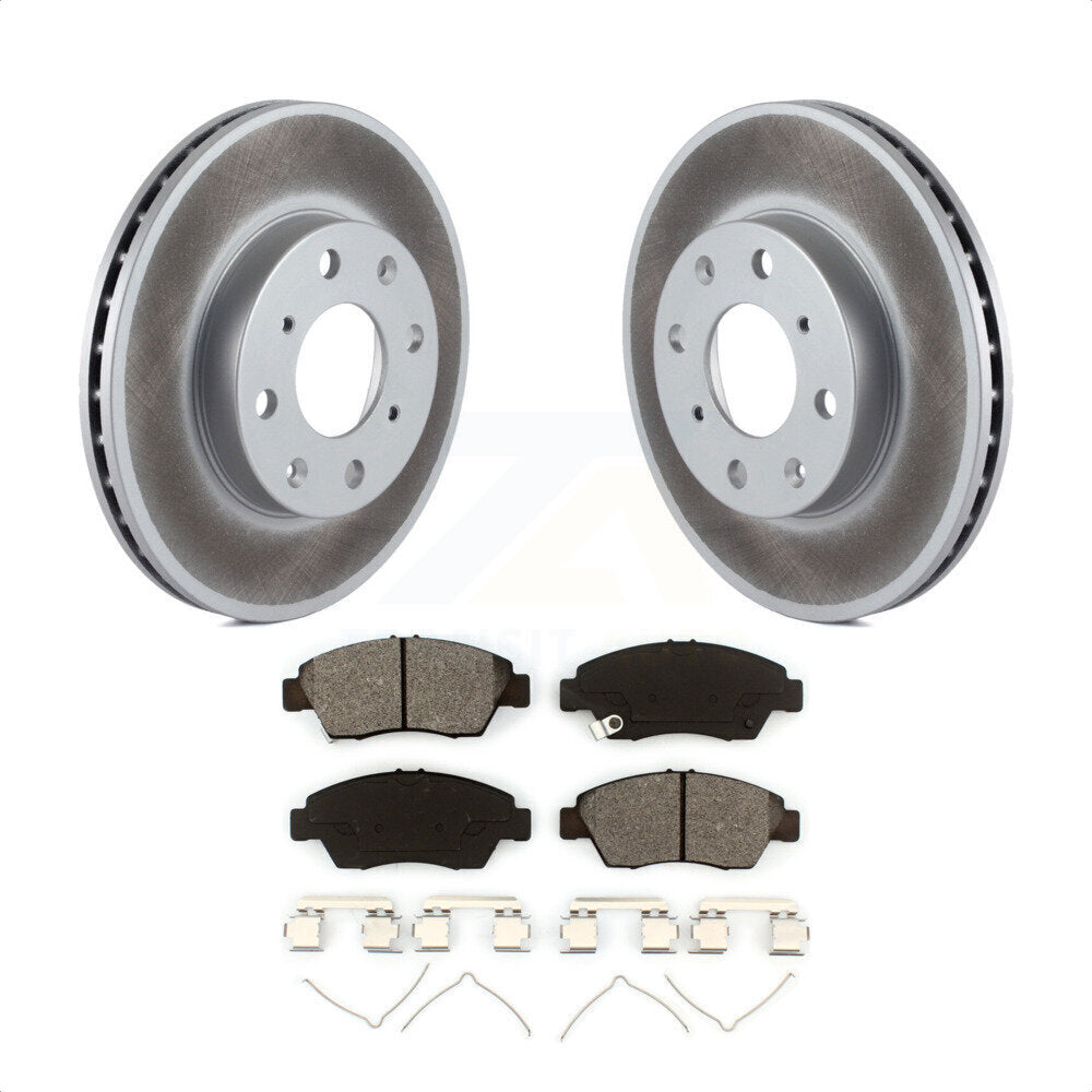 Front Coated Disc Brake Rotors And Semi-Metallic Pads Kit For Honda Civic KGS-100183 by Transit Auto