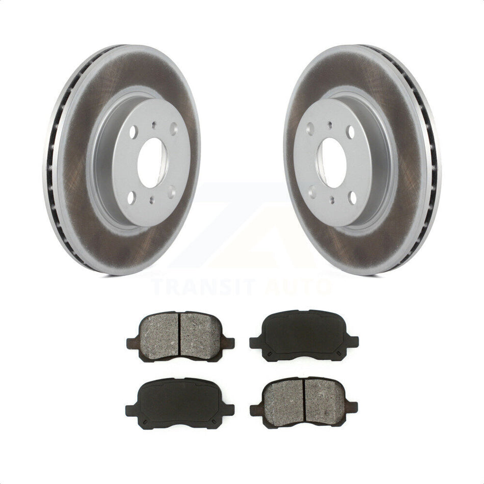 Front Coated Disc Brake Rotors And Semi-Metallic Pads Kit For 1998-2002 Toyota Corolla Chevrolet Prizm KGS-100191 by Transit Auto