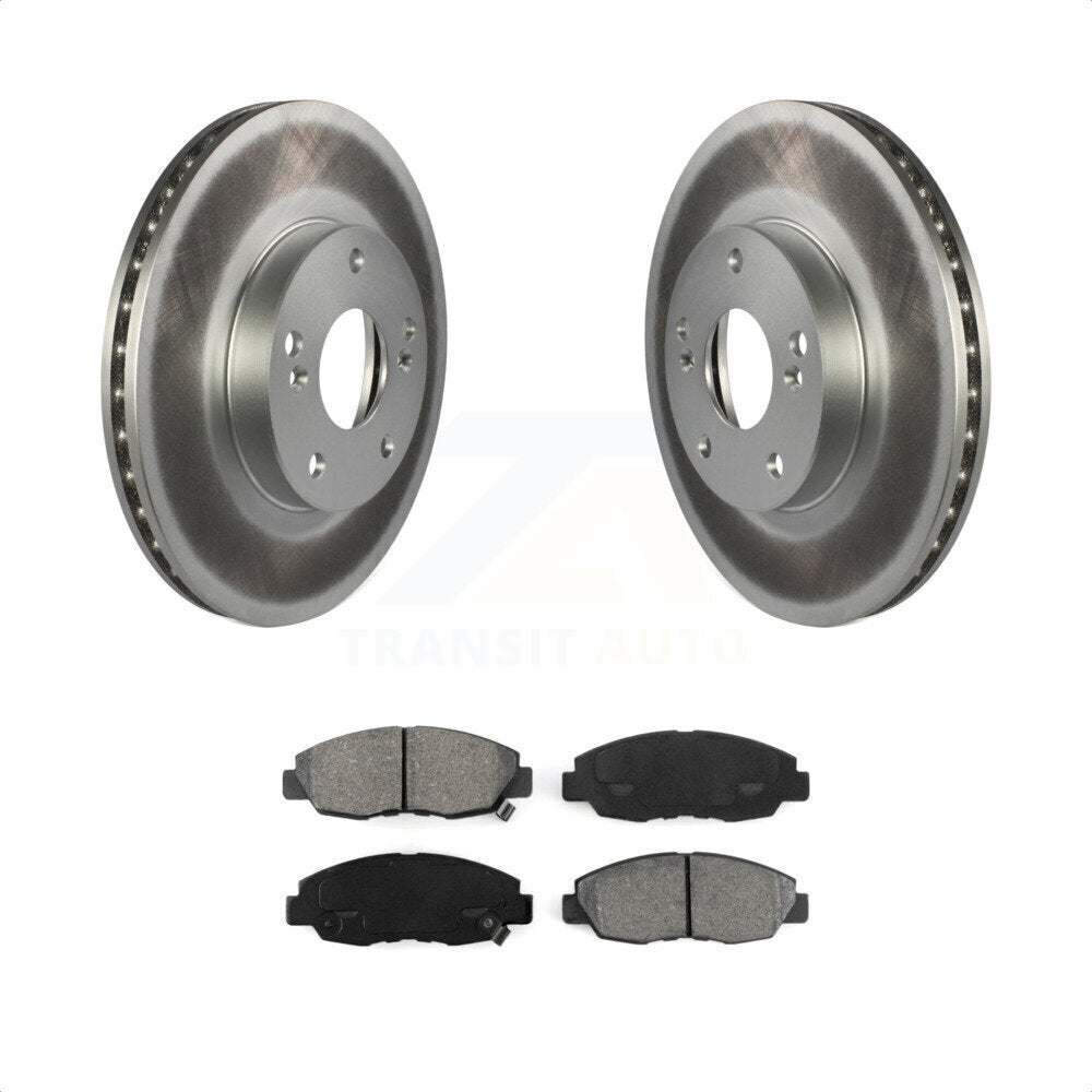 Front Coated Disc Brake Rotors And Semi-Metallic Pads Kit For 2011 Honda Civic GX KGS-100205 by Transit Auto