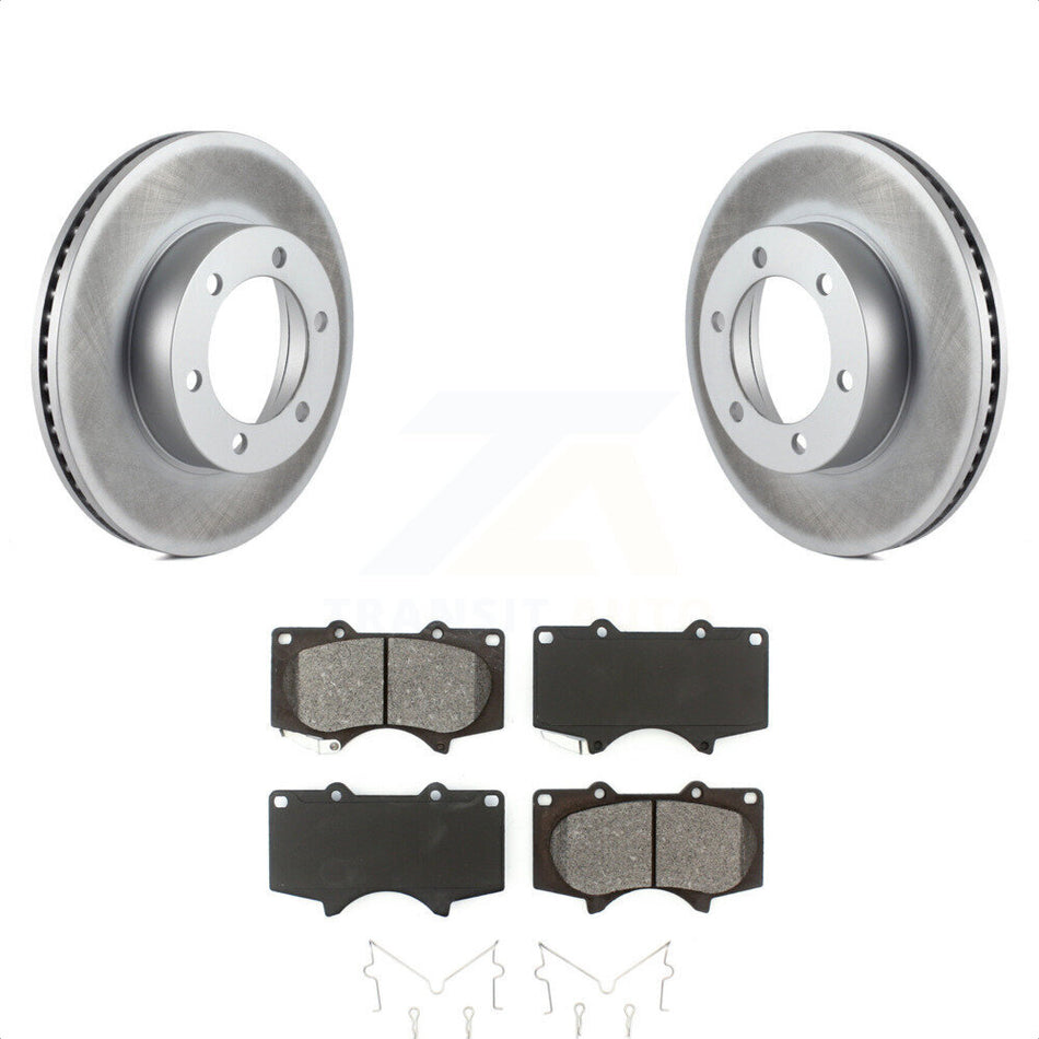 Front Coated Disc Brake Rotors And Semi-Metallic Pads Kit For Toyota Tundra Sequoia KGS-100233 by Transit Auto