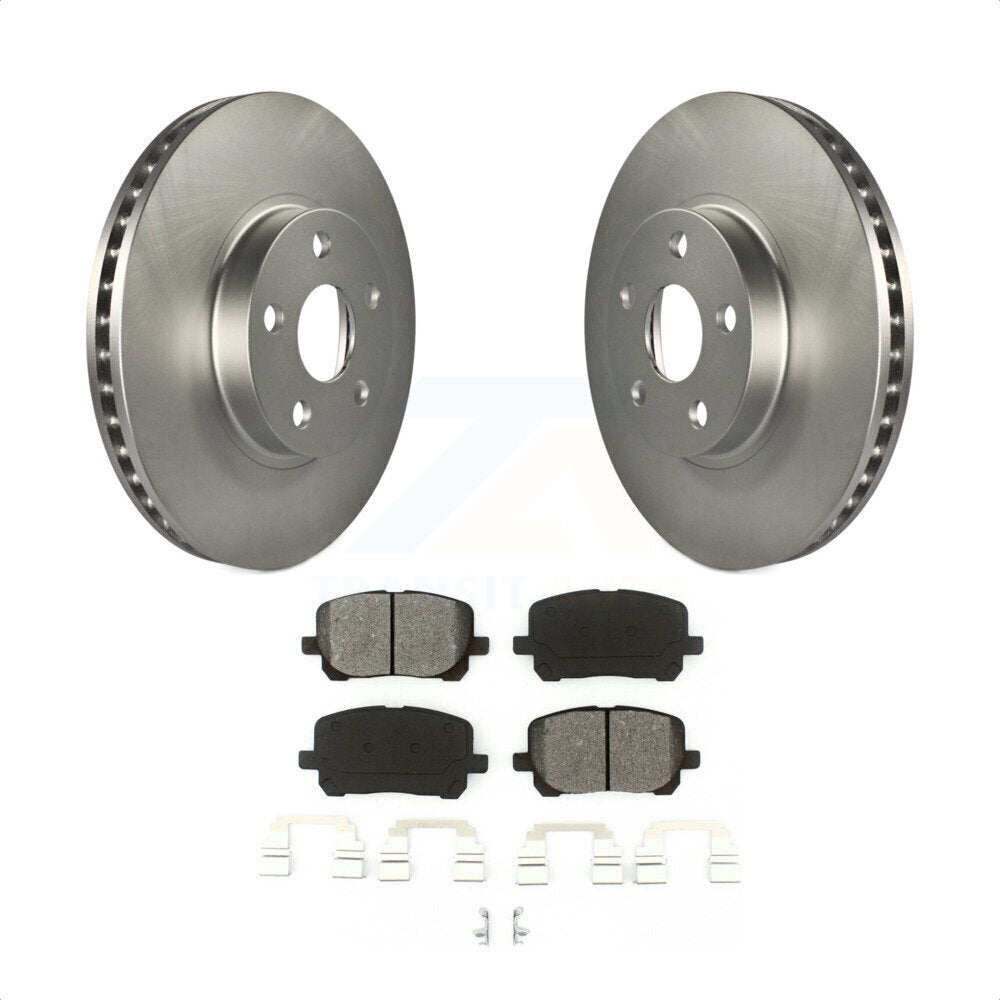 Front Coated Disc Brake Rotors And Semi-Metallic Pads Kit For 2003-2008 Toyota Corolla Matrix Pontiac Vibe KGS-100235 by Transit Auto