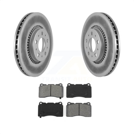 Front Coated Disc Brake Rotors And Semi-Metallic Pads Kit For 2005-2007 Volvo V70 R With 305mm Diameter Rotor KGS-100250 by Transit Auto