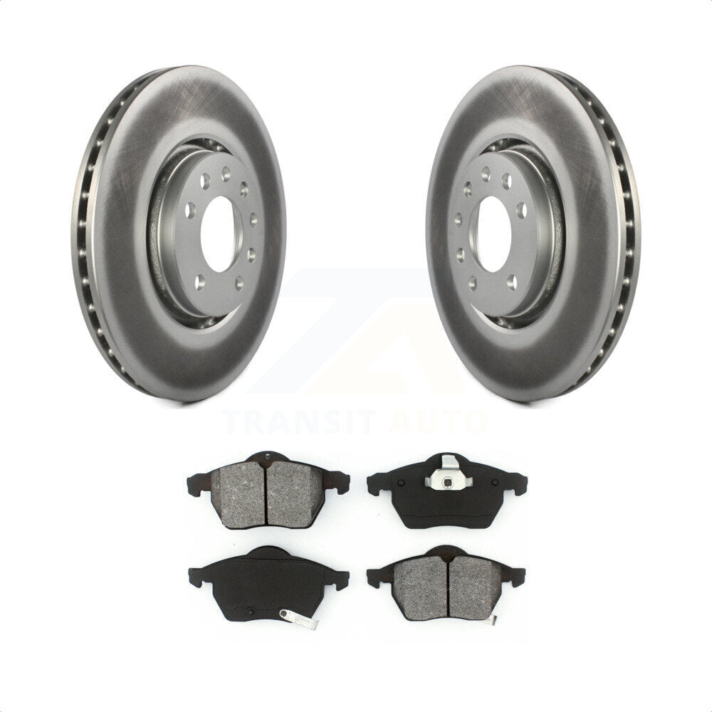 Front Coated Disc Brake Rotors And Semi-Metallic Pads Kit For Saab 9-5 9-3 KGS-100253 by Transit Auto