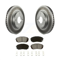Front Coated Disc Brake Rotors And Semi-Metallic Pads Kit For 2010-2012 Kia Rondo KGS-100264