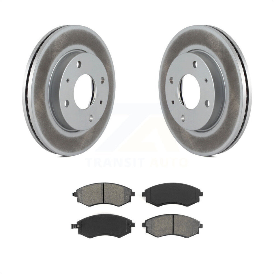 Front Coated Disc Brake Rotors And Semi-Metallic Pads Kit For Hyundai Elantra Sonata Kia Optima Magentis KGS-100273 by Transit Auto