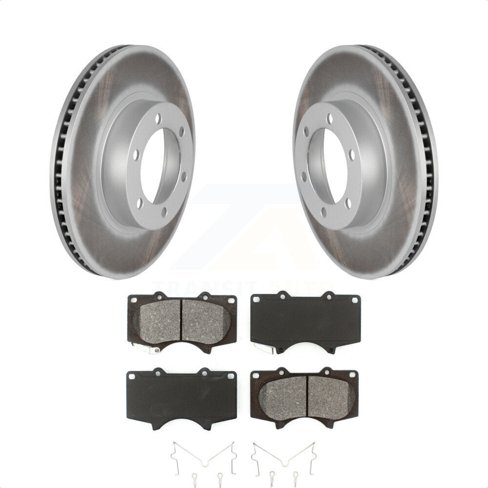 Front Coated Disc Brake Rotors And Semi-Metallic Pads Kit For Toyota 4Runner Lexus GX470 KGS-100286 by Transit Auto