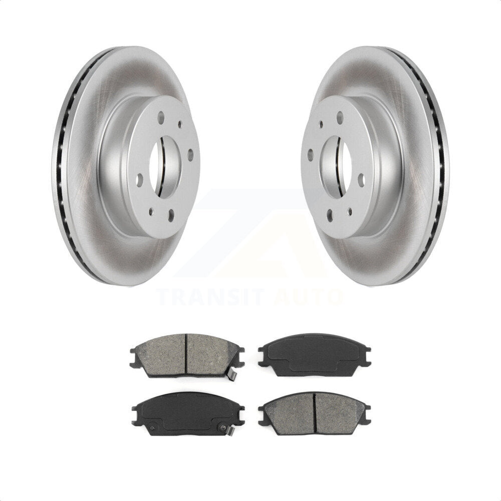 Front Coated Disc Brake Rotors And Semi-Metallic Pads Kit For 2000-2005 Hyundai Accent KGS-100289 by Transit Auto