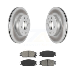 Front Coated Disc Brake Rotors And Semi-Metallic Pads Kit For 2000-2005 Hyundai Accent KGS-100289