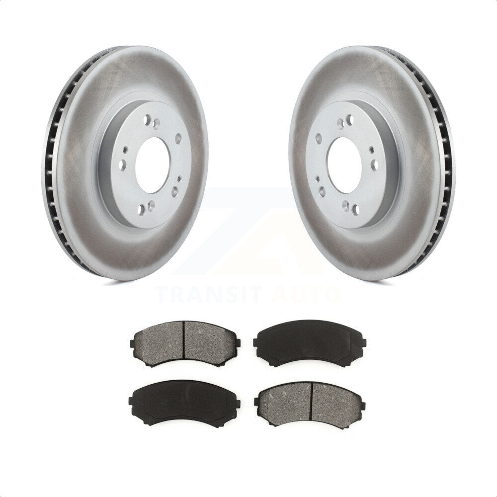 Front Coated Disc Brake Rotors And Semi-Metallic Pads Kit For Mitsubishi Endeavor KGS-100290 by Transit Auto