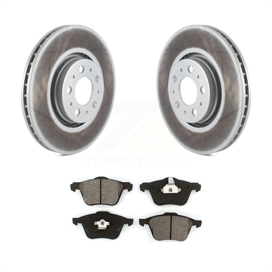 Front Coated Disc Brake Rotors And Semi-Metallic Pads Kit For 2003-2014 Volvo XC90 With 316mm Diameter Rotor KGS-100296 by Transit Auto