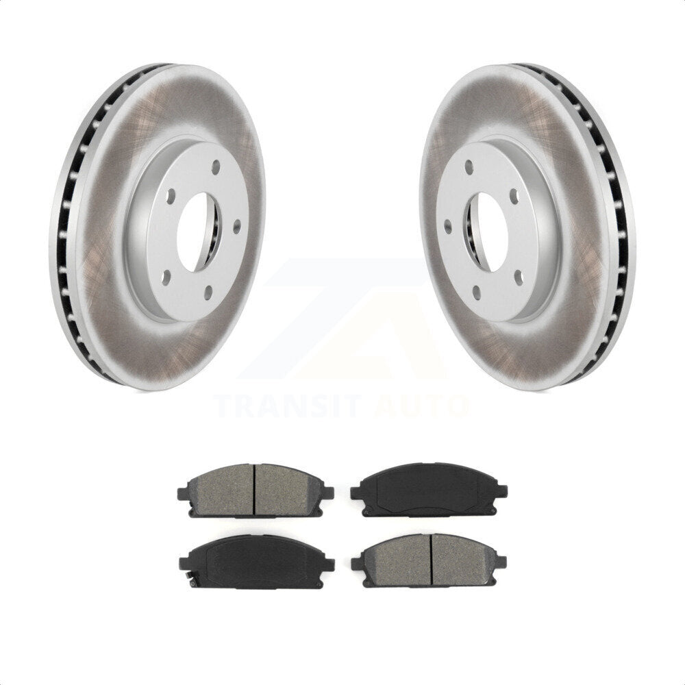 Front Coated Disc Brake Rotors And Semi-Metallic Pads Kit For 2004-2006 Nissan X-Trail KGS-100333 by Transit Auto