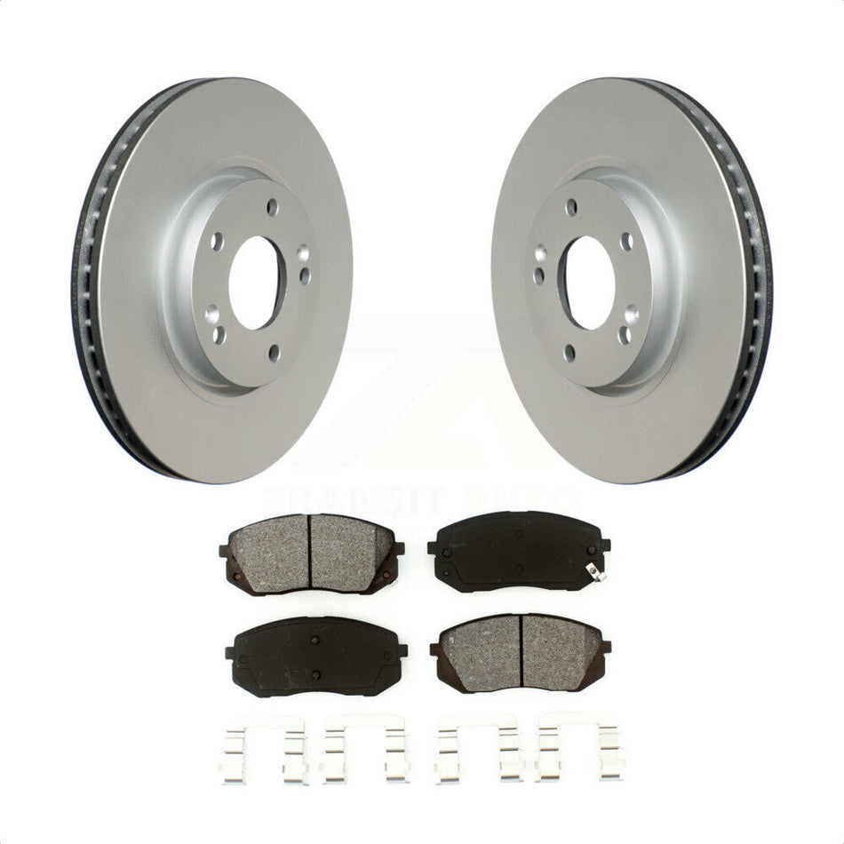 Front Coated Disc Brake Rotors And Semi-Metallic Pads Kit For Hyundai Tucson Kia Sportage Soul EV KGS-100344 by Transit Auto