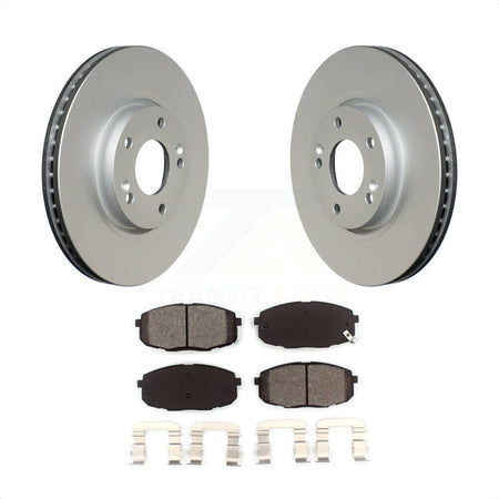 Front Coated Disc Brake Rotors And Semi-Metallic Pads Kit For Kia Forte Koup Forte5 KGS-100345 by Transit Auto