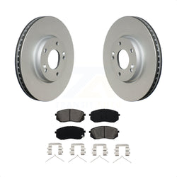 Front Coated Disc Brake Rotors And Semi-Metallic Pads Kit For 2016 Hyundai Sonata FULL HYBRID EV-GAS (FHEV) engine KGS-100351