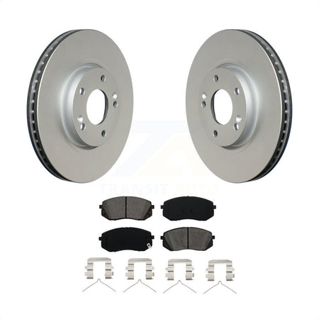 Front Coated Disc Brake Rotors And Semi-Metallic Pads Kit For 2016 Hyundai Sonata FULL HYBRID EV-GAS (FHEV) engine KGS-100351 by Transit Auto