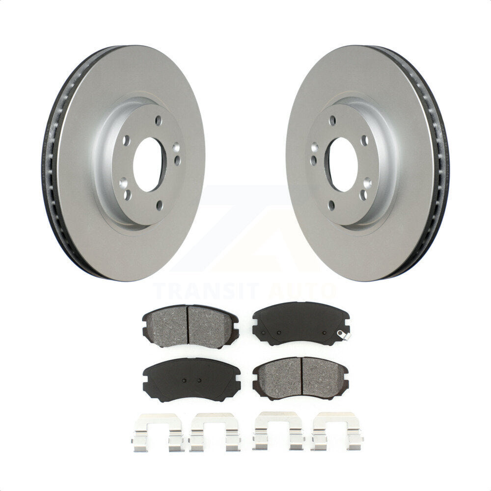 Front Coated Disc Brake Rotors And Semi-Metallic Pads Kit For 2006-2010 Hyundai Sonata 3.3L KGS-100352 by Transit Auto