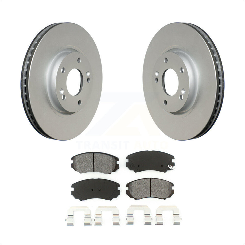 Front Coated Disc Brake Rotors And Semi-Metallic Pads Kit For 2006-2010 Hyundai Sonata 3.3L KGS-100352 by Transit Auto