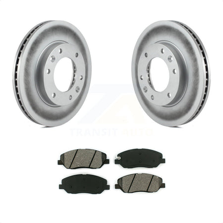 Front Coated Disc Brake Rotors And Semi-Metallic Pads Kit For Kia Sedona Hyundai Entourage KGS-100355 by Transit Auto