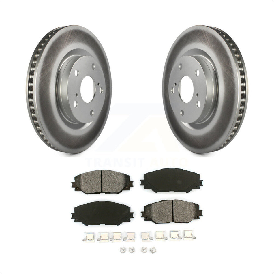 Front Coated Disc Brake Rotors And Semi-Metallic Pads Kit For Toyota RAV4 Scion tC Matrix Pontiac Vibe Corolla iM Mirai KGS-100357 by Transit Auto