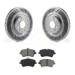 Front Coated Disc Brake Rotors And Semi-Metallic Pads Kit For Mercedes-Benz SLK280 C320 With Sport Package KGS-100370
